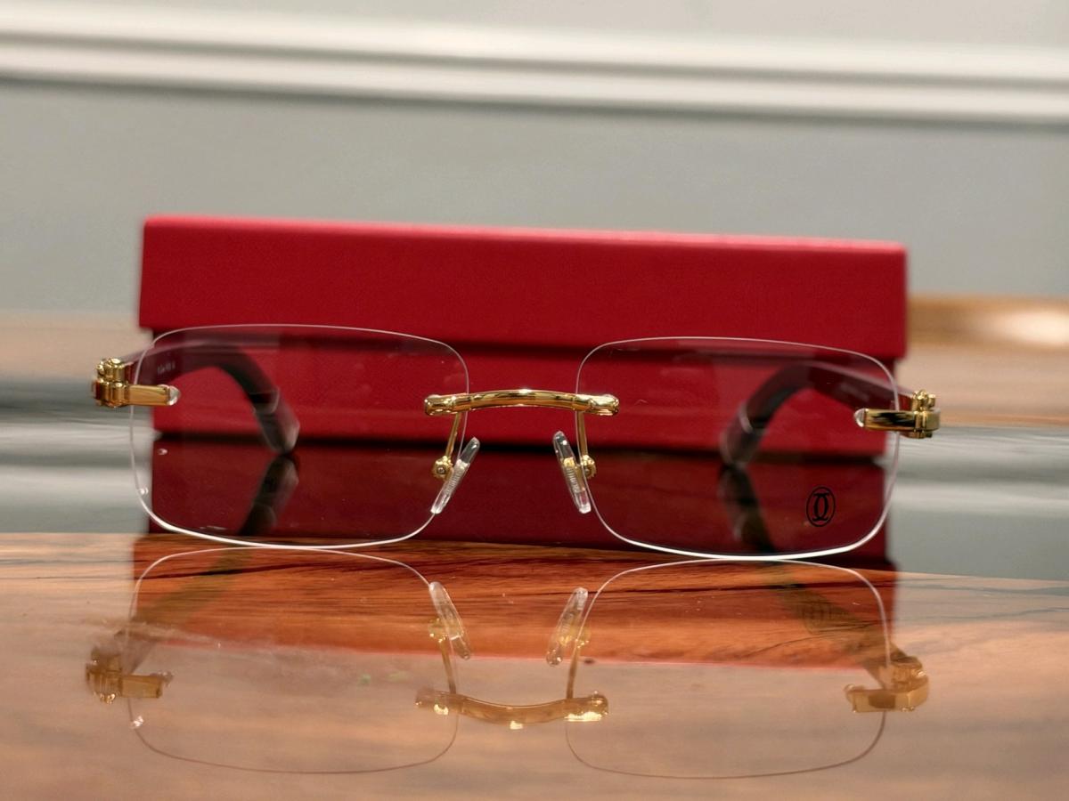 Cartier Sunglasses Clear Lens Wood Frame - Brentwood, California - FleaMarketBay