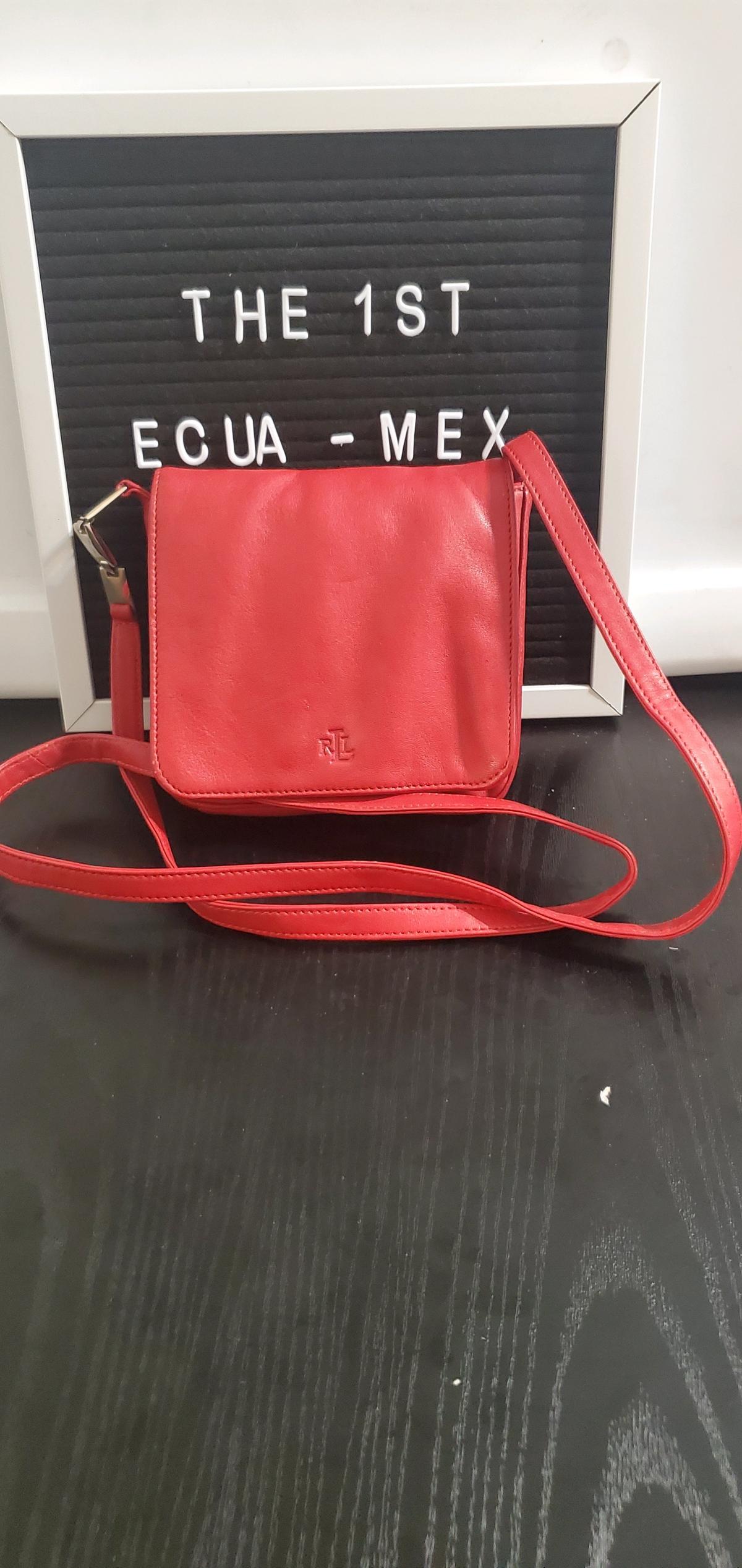 red leather crossbody bag featuring the RL - Ozone Park, New York - FleaMarketBay