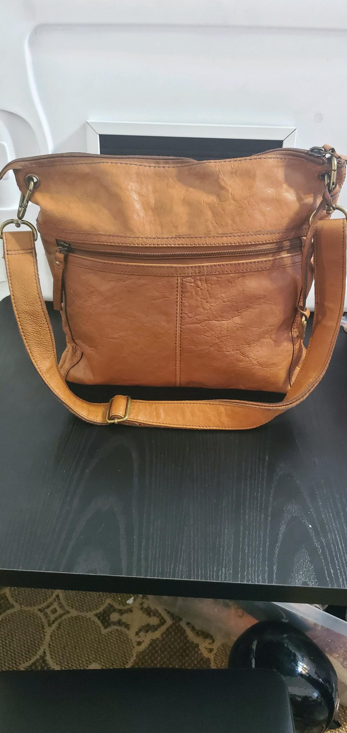 Fossil Embossed Leather Crossbody Bag - Ozone Park, New York - FleaMarketBay