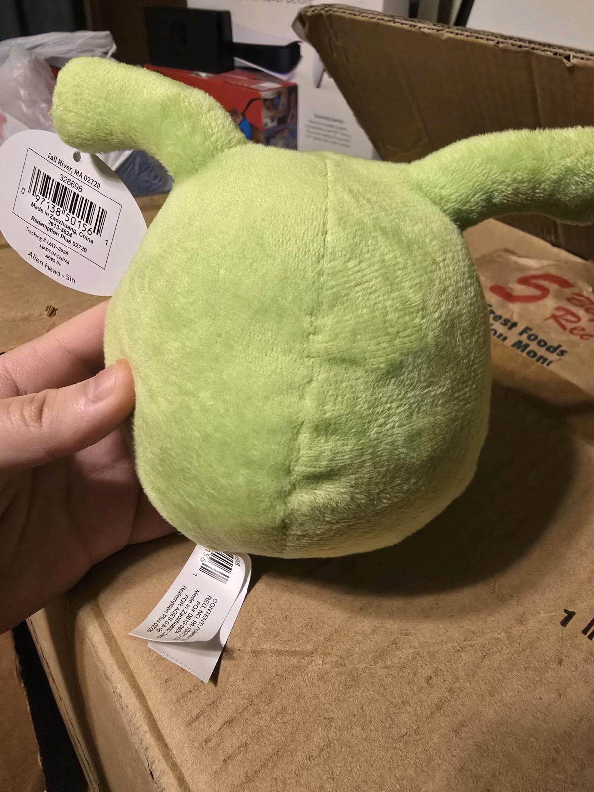 New 5 Green Alien Head Plush Doll  Redemption Plus - Sulphur, Oklahoma - FleaMarketBay