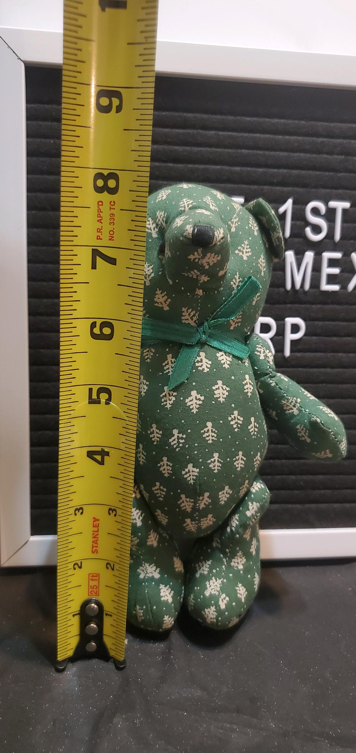 green patterned fabric teddy bear - Ozone Park, New York - FleaMarketBay