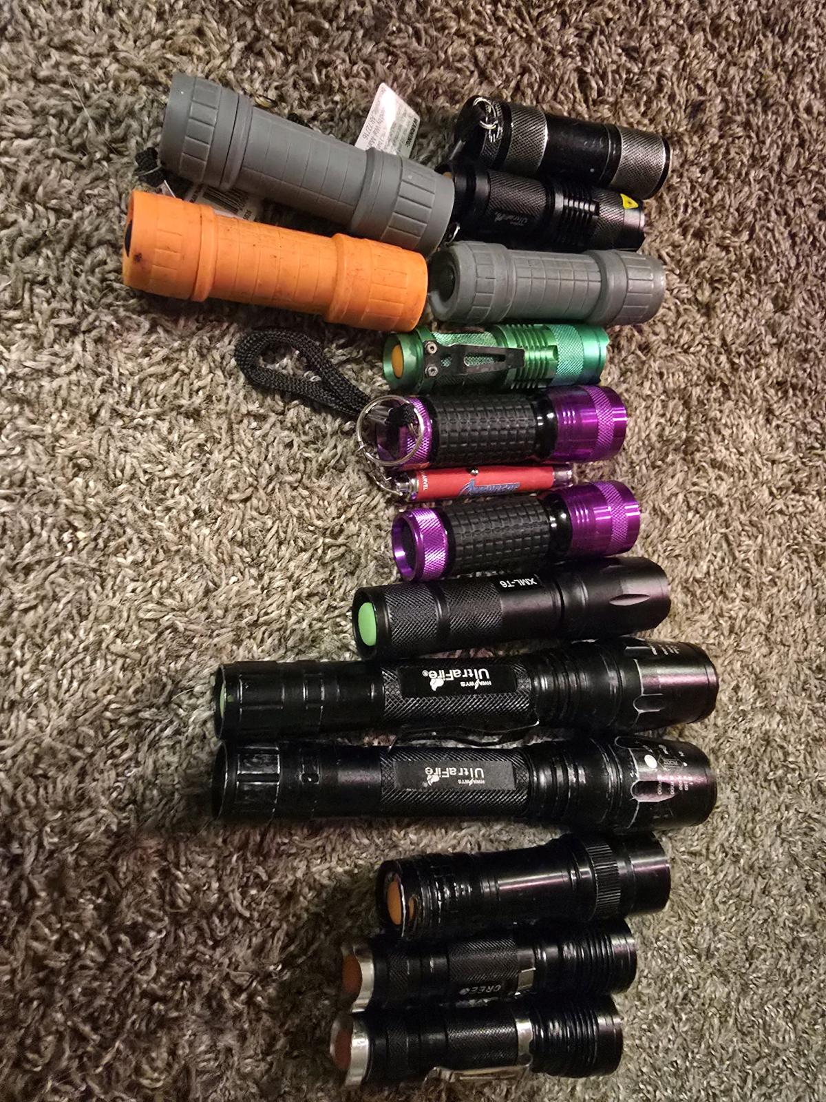 Lot of 15 Mixed Tactical  LED Flashlights   AsIs  No Batteri - Sulphur, Oklahoma - FleaMarketBay