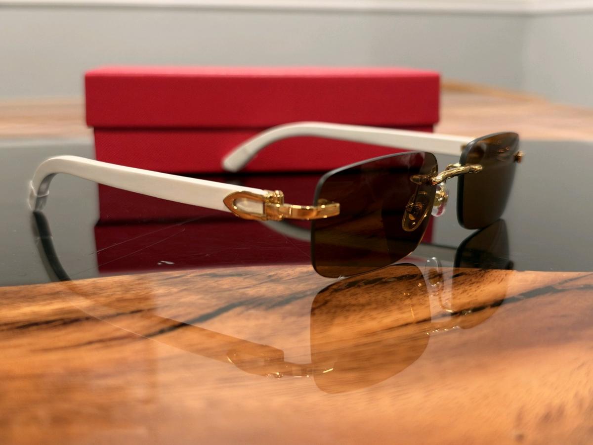 Cartier Sunglasses Brown Lens White Frame - Brentwood, California - FleaMarketBay