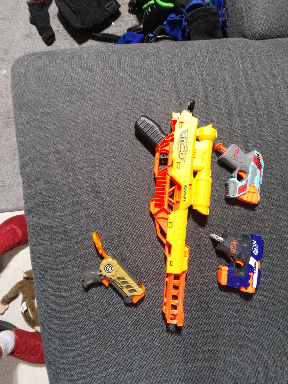 4 nerf guns gently cost extra if you want darts with it - Kalamazoo, Michigan - FleaMarketBay