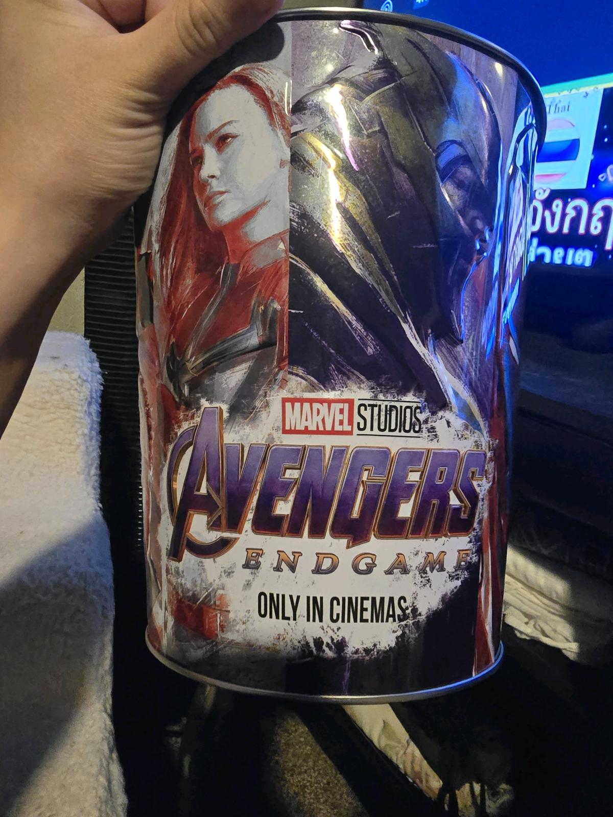 AMC Marvel Avengers Endgame Popcorn Tin Bucket Thanos Hulk T - Sulphur, Oklahoma - FleaMarketBay