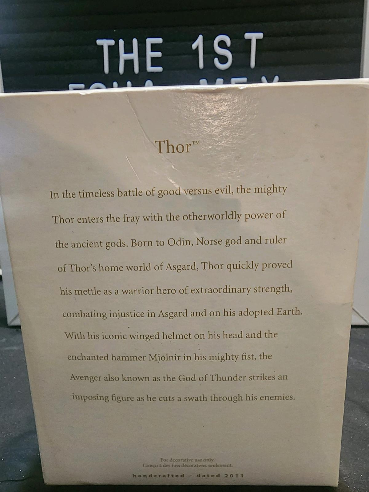 2011 Hallmark Keepsake Thor Ornament Item QXI2173 - Ozone Park, New York - FleaMarketBay
