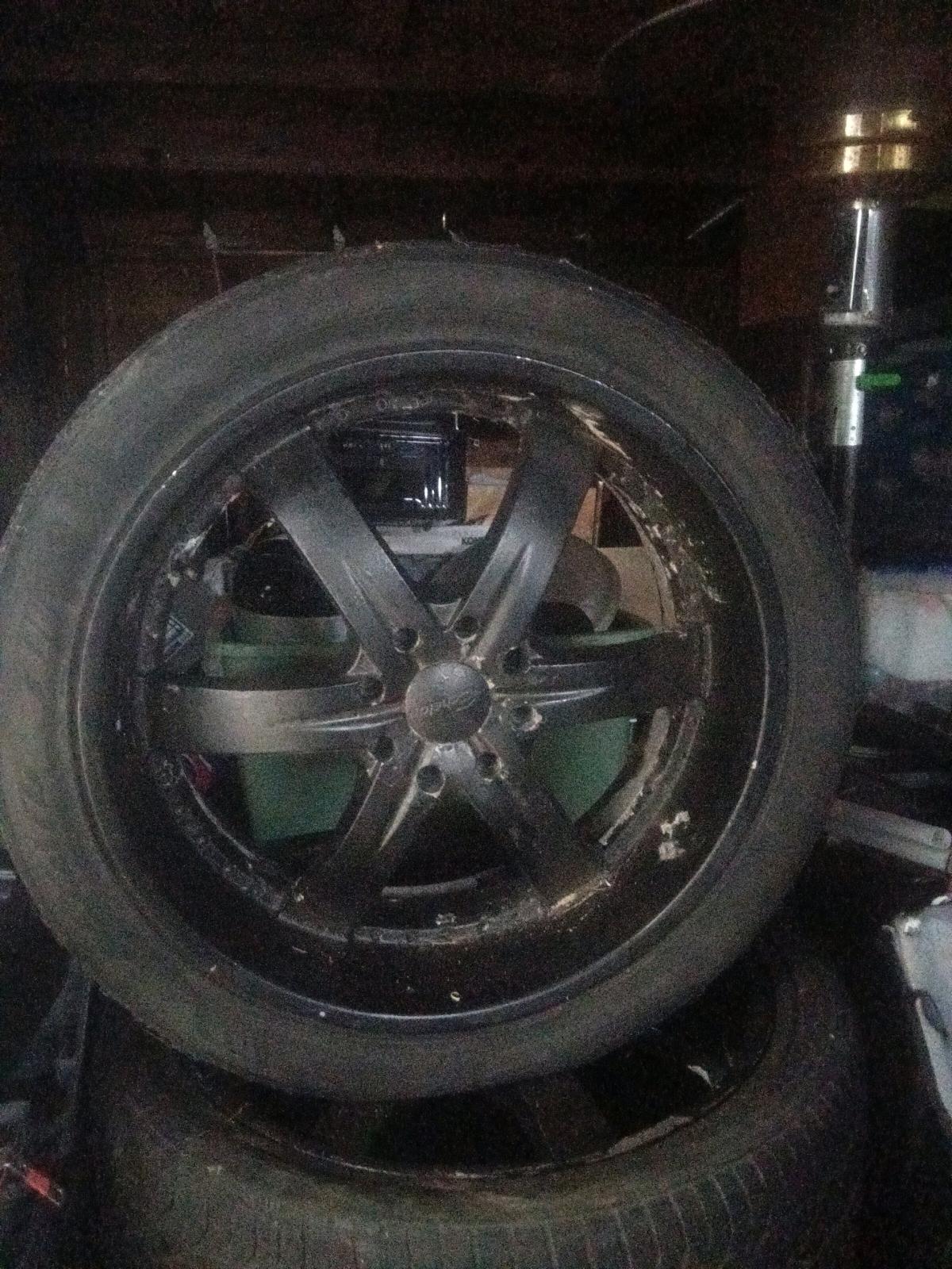 BLACK 26 inch rims 6 ALLOY WITH 8 LUGS ON WHEELS - Tacoma, Washington - FleaMarketBay