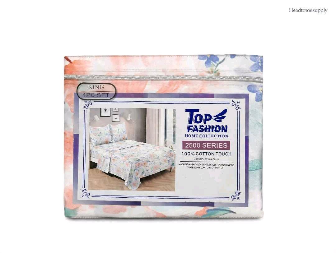 KING 4PC Floral Sheet Set in its retail packaging - Clermont, Florida - FleaMarketBay