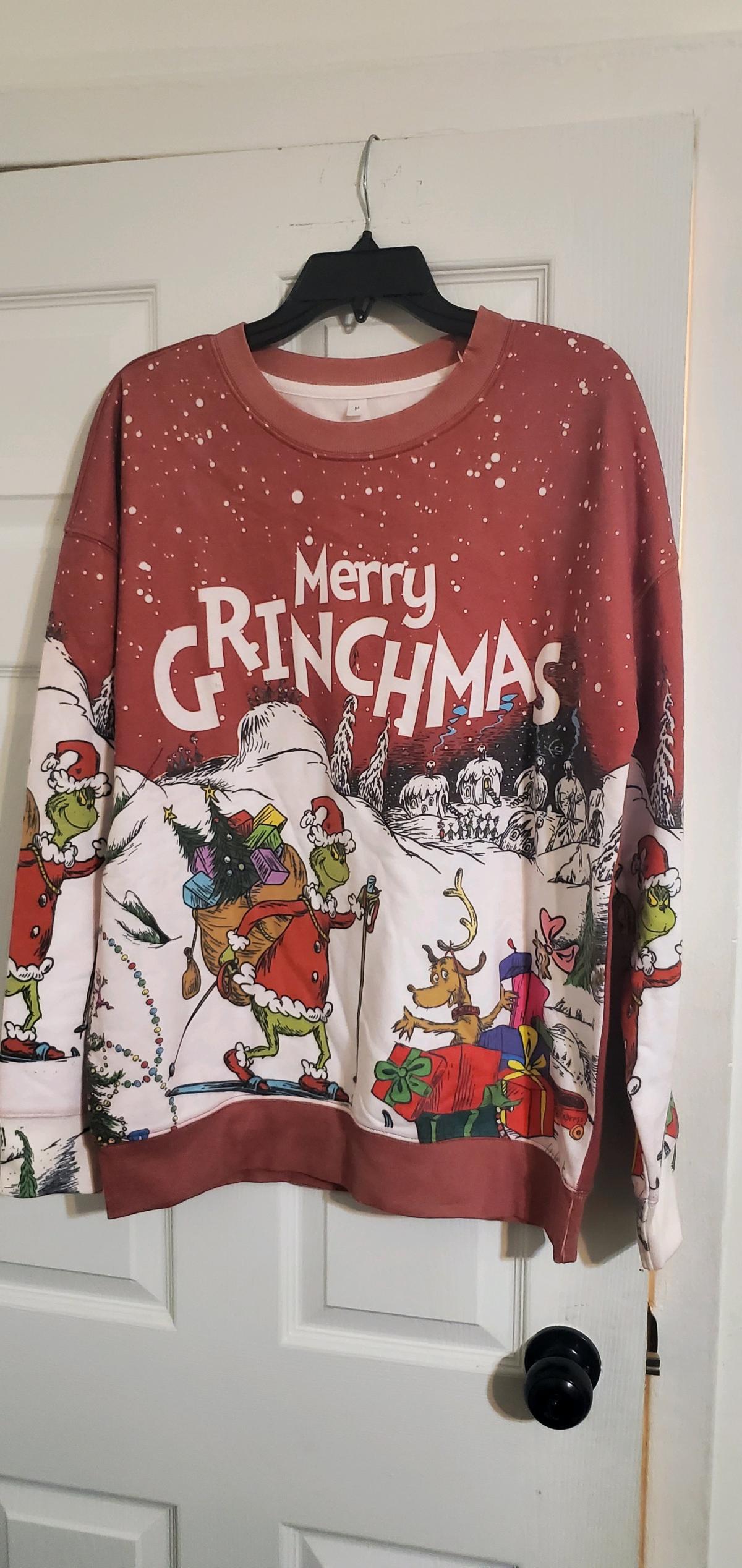 Merry Grinchmas Christmas Sweatshirt - Ozone Park, New York - FleaMarketBay
