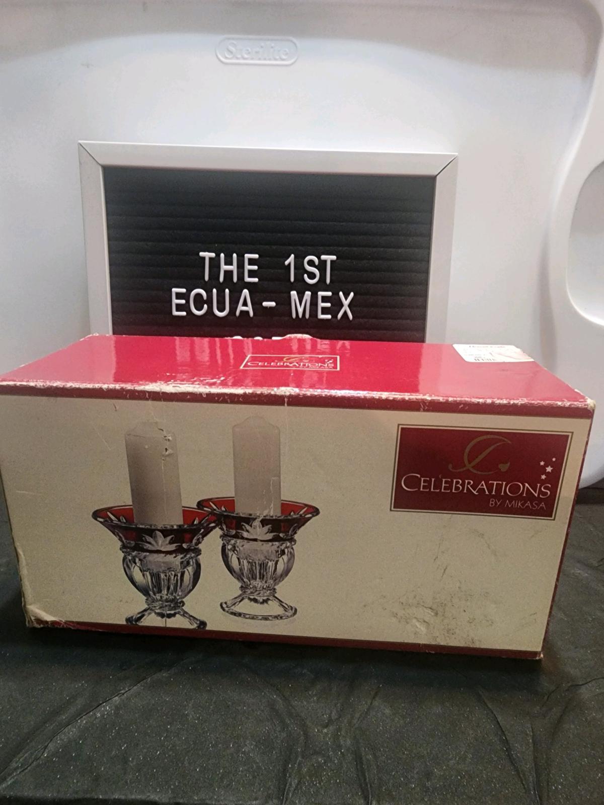 Mikasa Celebrations Corinth Ruby cuttoclear crystal candle h - Ozone Park, New York - FleaMarketBay