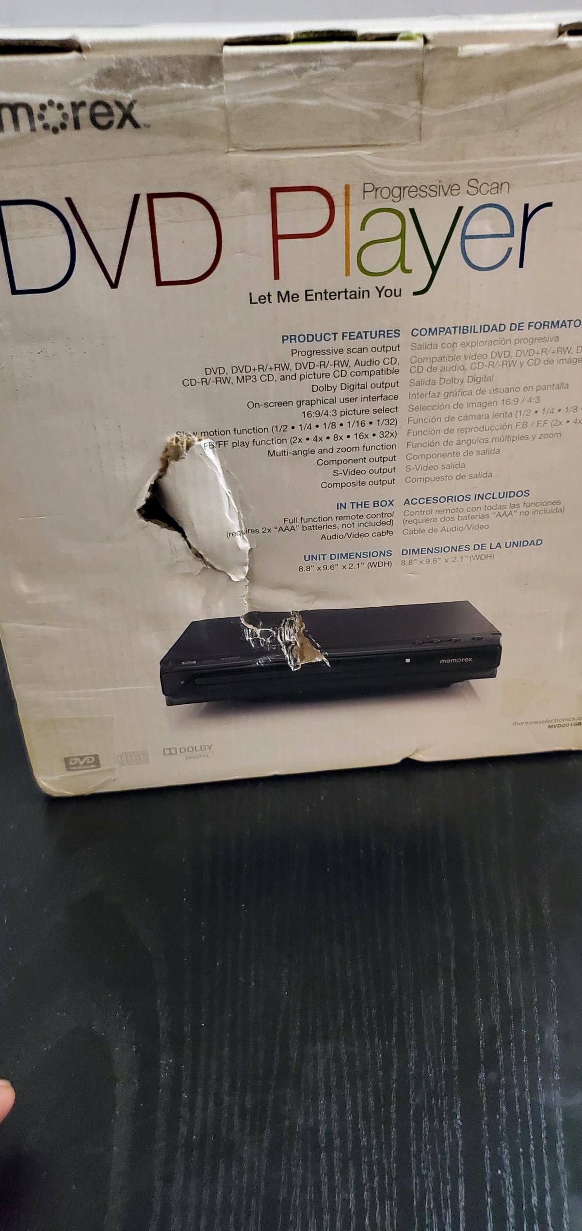 Memorex Progressive Scan DVD Player damage box - Ozone Park, New York - FleaMarketBay