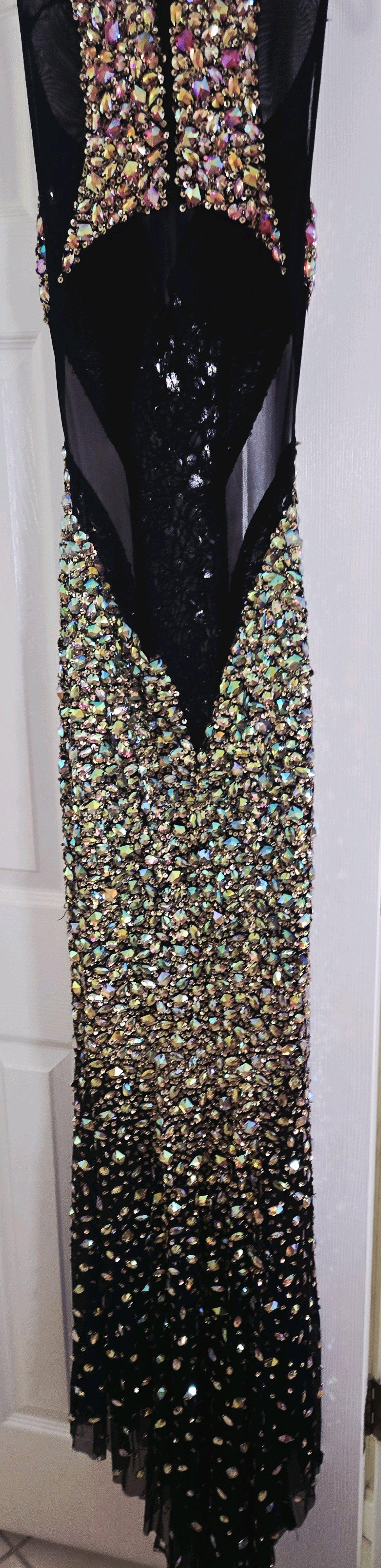 Simply Couture Black Mesh Backless Dress with Iridescent Cry - Linthicum Heights, Maryland - FleaMarketBay