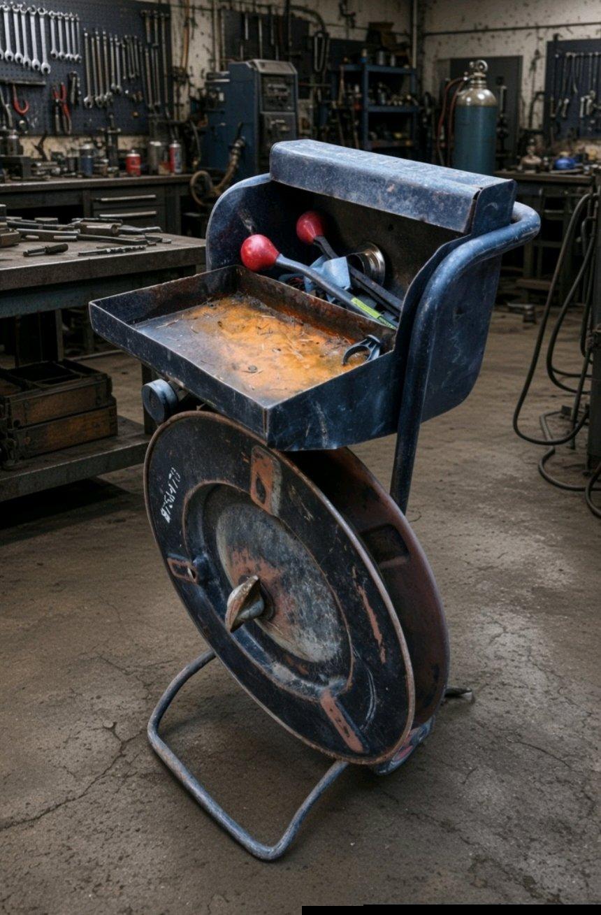 Vintage Industrial Steel Strapping Cart  Banding Dispenser - Federal Way, Washington - FleaMarketBay
