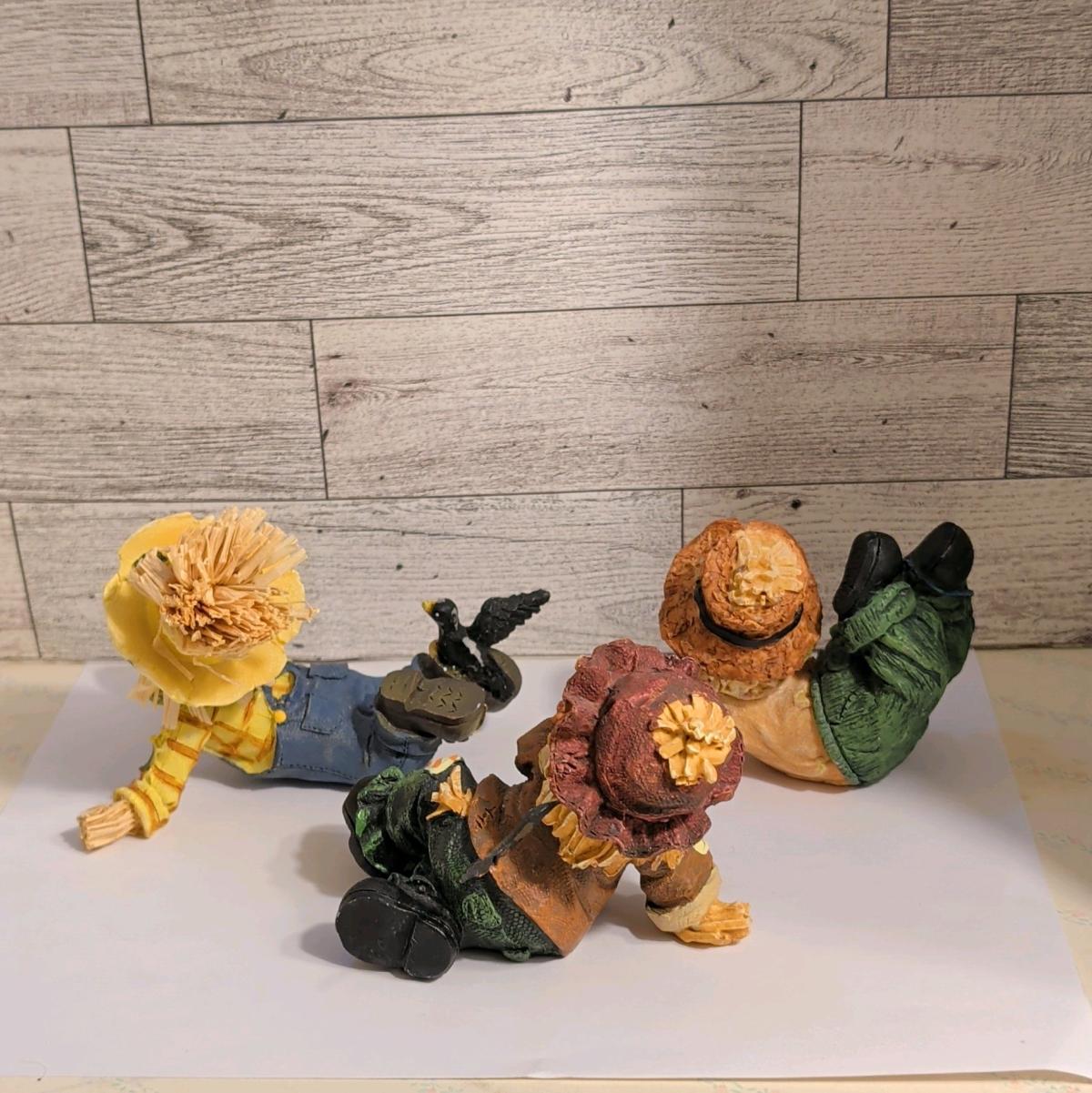 Set of 3 Scarecrow Harvest Figurines Hand Painted Resin - Phoenix, Arizona - FleaMarketBay