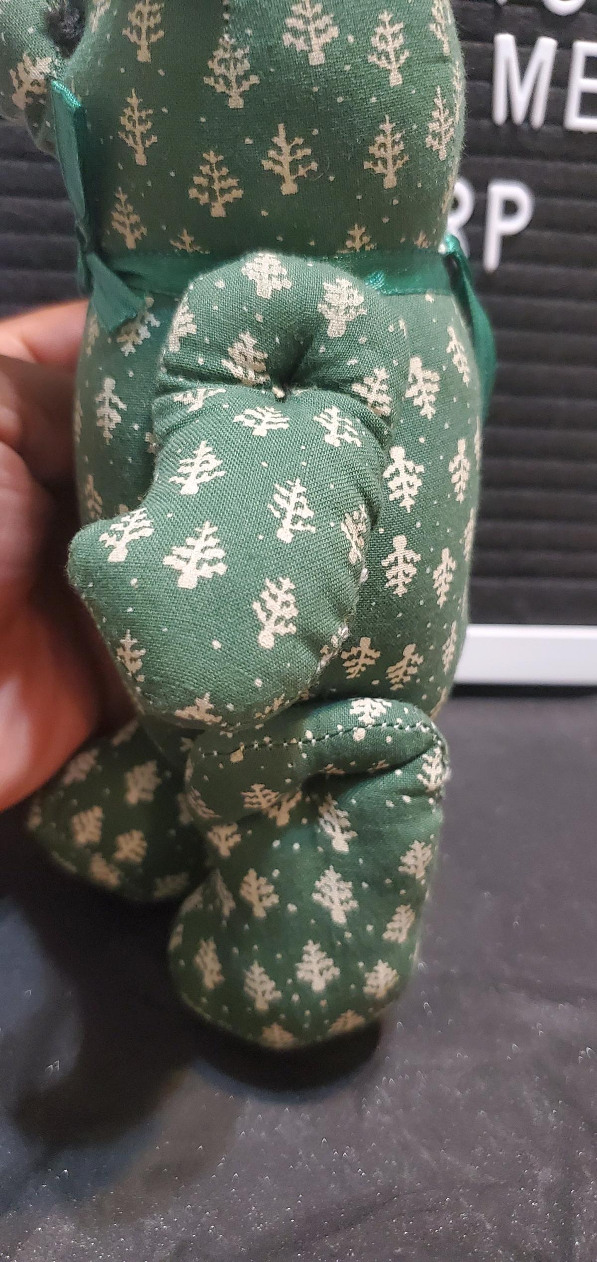 green patterned fabric teddy bear - Ozone Park, New York - FleaMarketBay