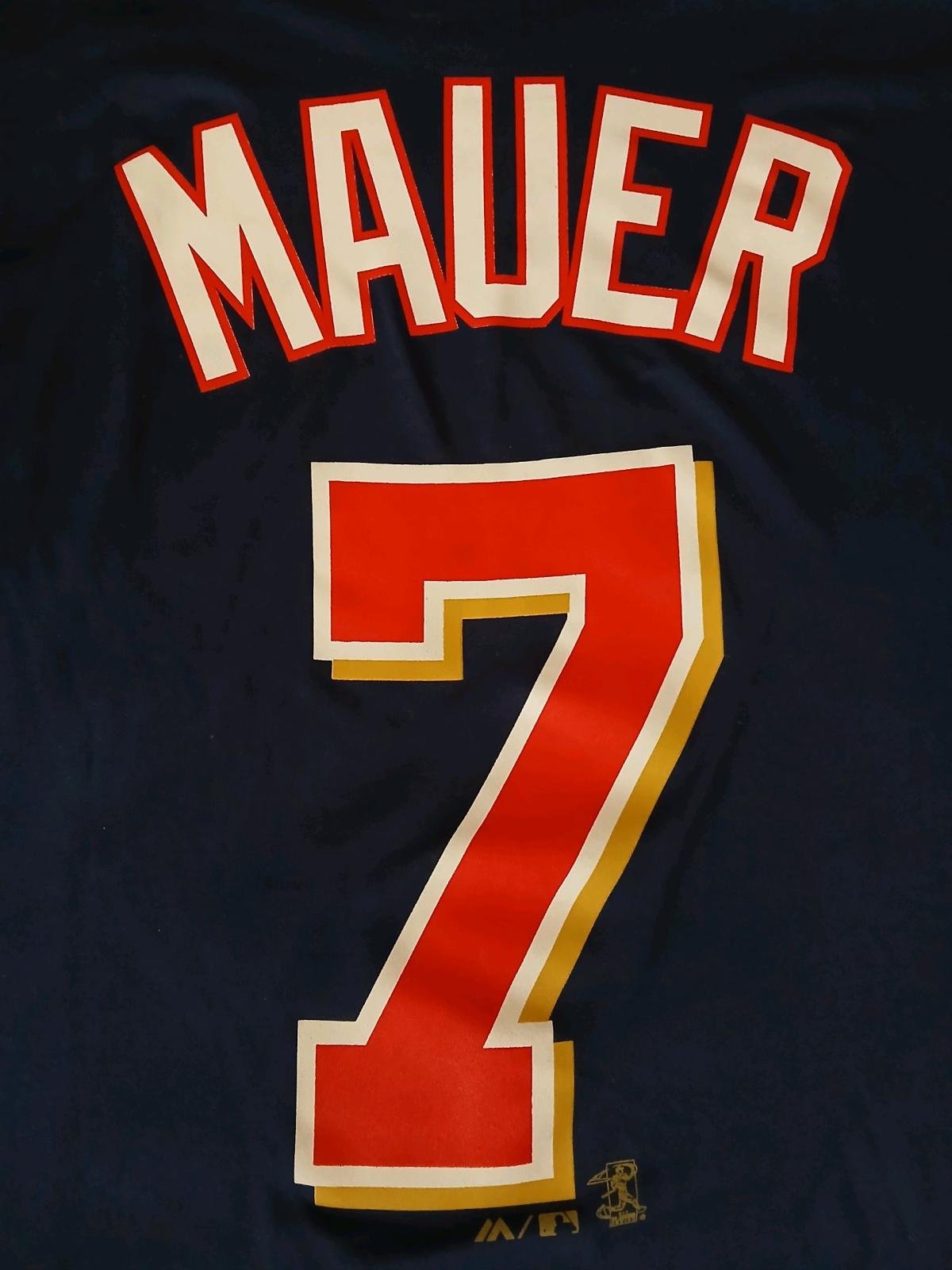 Majestic Minnesota Twins Brian Mauer Navy Blue Tshirt Size L - Tucson, Arizona - FleaMarketBay