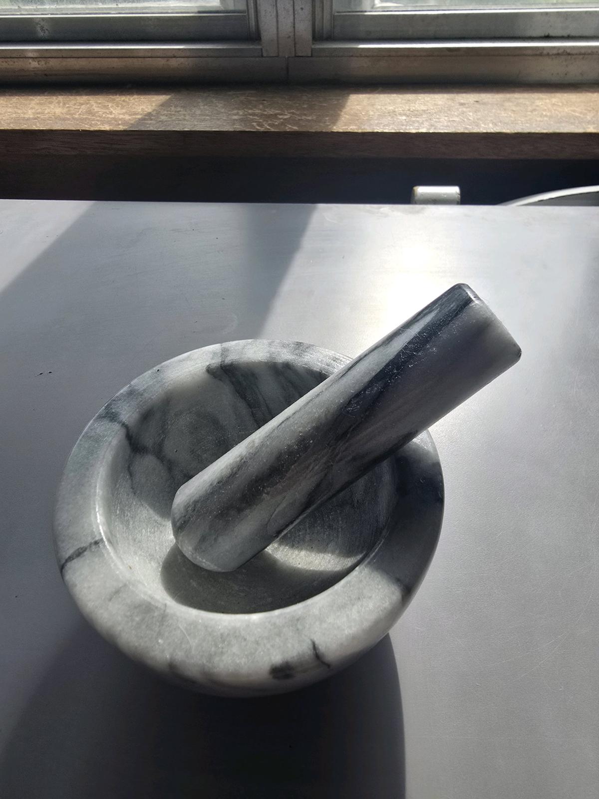 Set of 2 Mortar and Pestle 1 Wooden  1 Marble - Sulphur, Oklahoma - FleaMarketBay