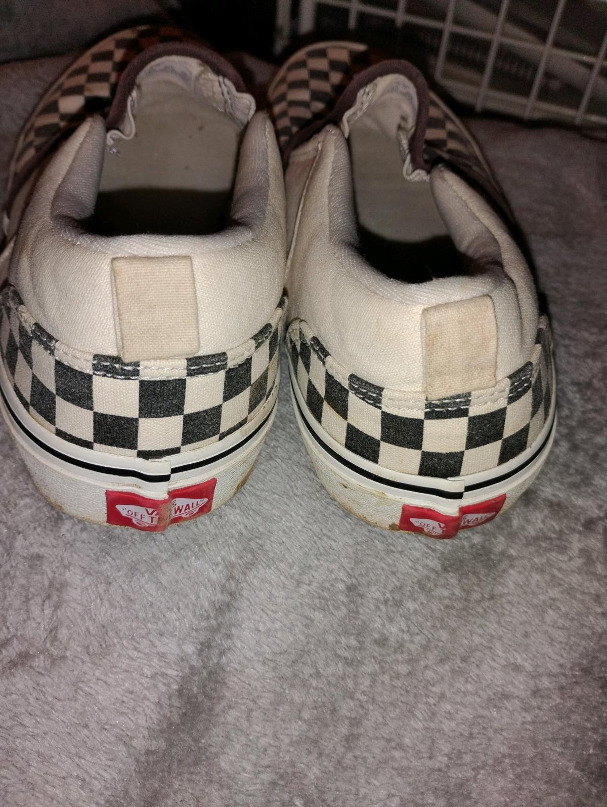 Vans classic checkerboard slip on sneakers w espresso trim - Byers, Texas - FleaMarketBay
