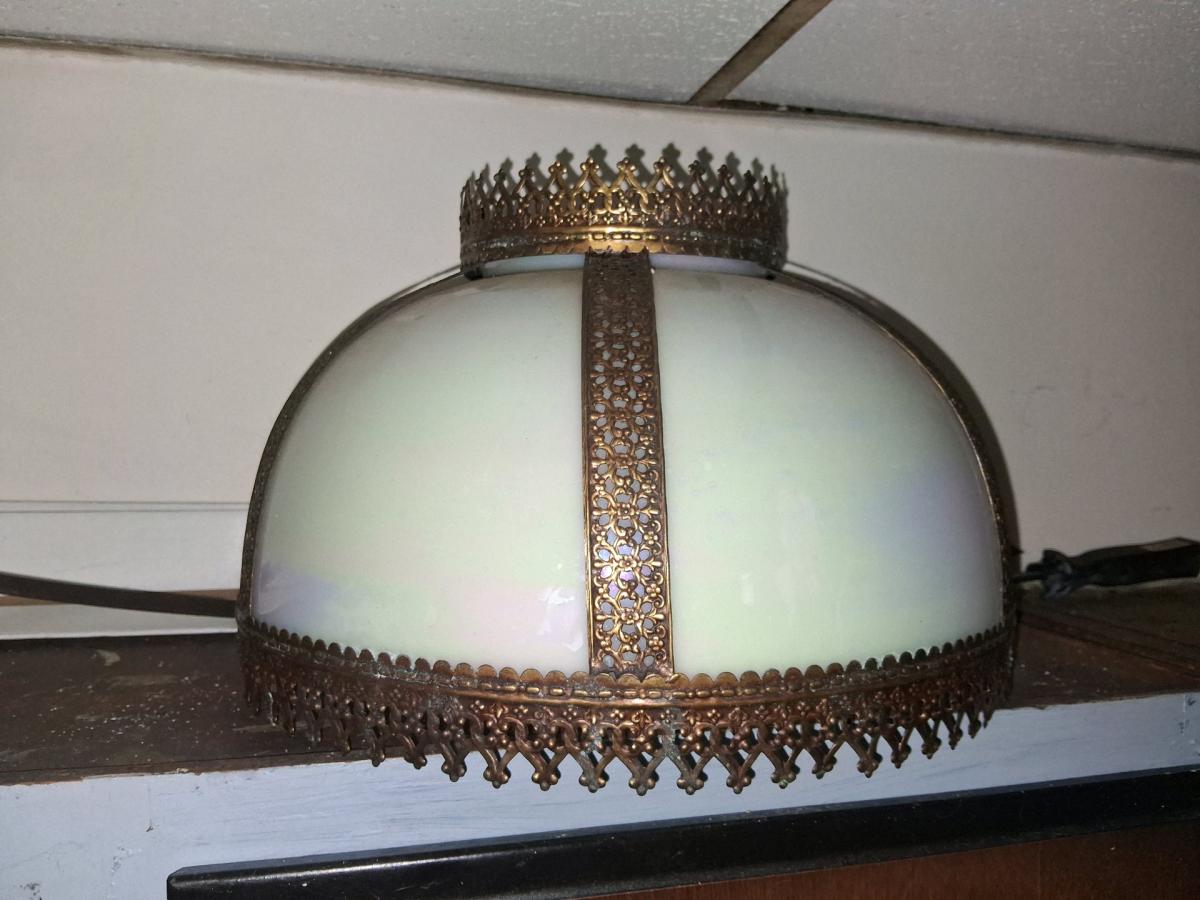 Crystal  and old stained glass lamp shades - Abington, Pennsylvania - FleaMarketBay