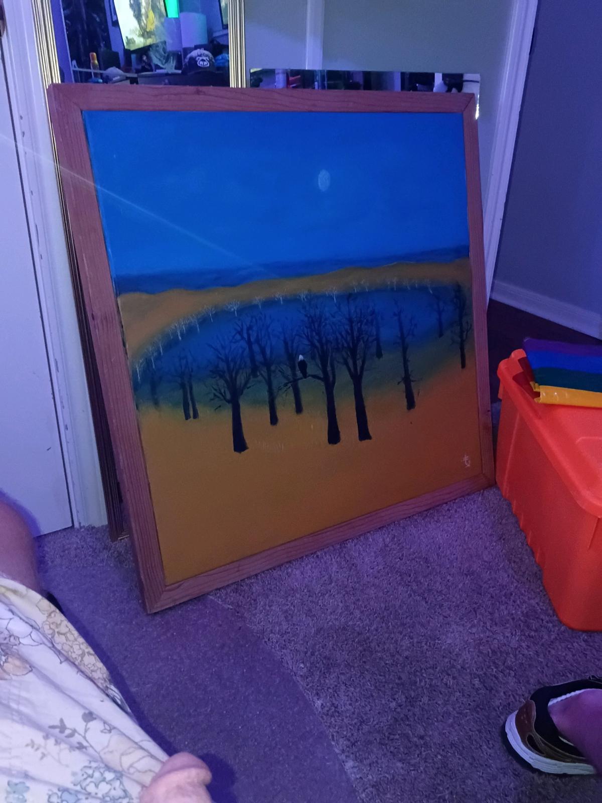 Picture hand painted with wood frame - Cypress, Texas - FleaMarketBay