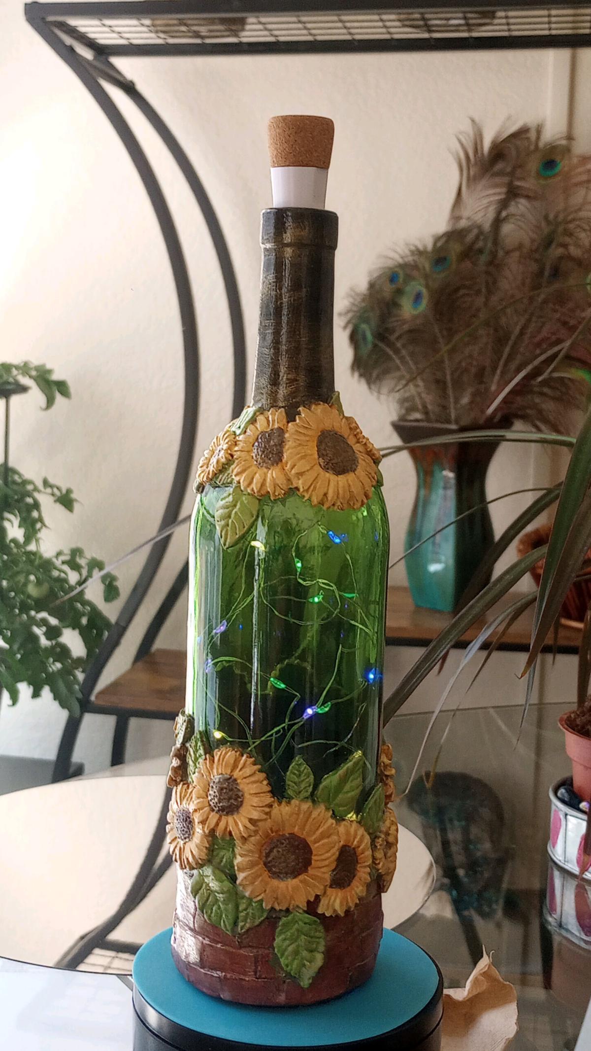 Sunflower Bottle Nightlight USB rechargeable - San Diego, California - FleaMarketBay