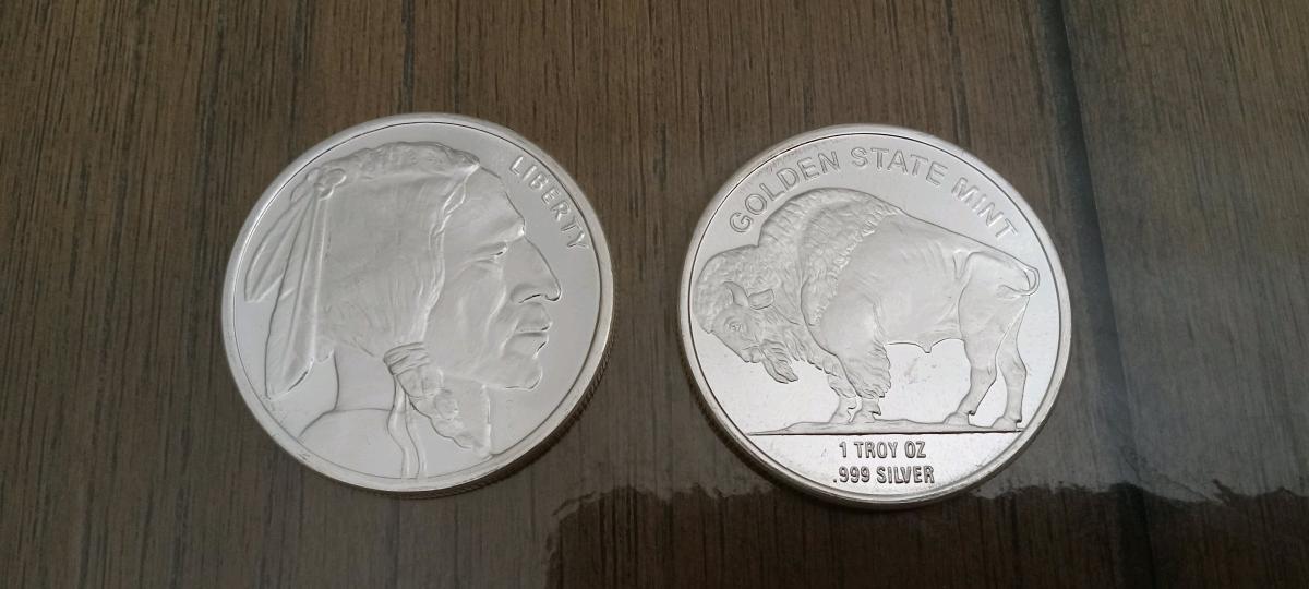 1 Troy Oz Silver Buffalo Indian Head Round - Mission, Texas - FleaMarketBay
