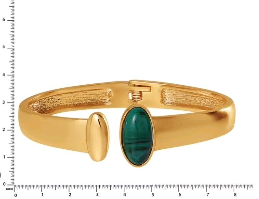 Jessica Simpson Womens Cuff Bracelet with Green Stone - Ozone Park, New York - FleaMarketBay