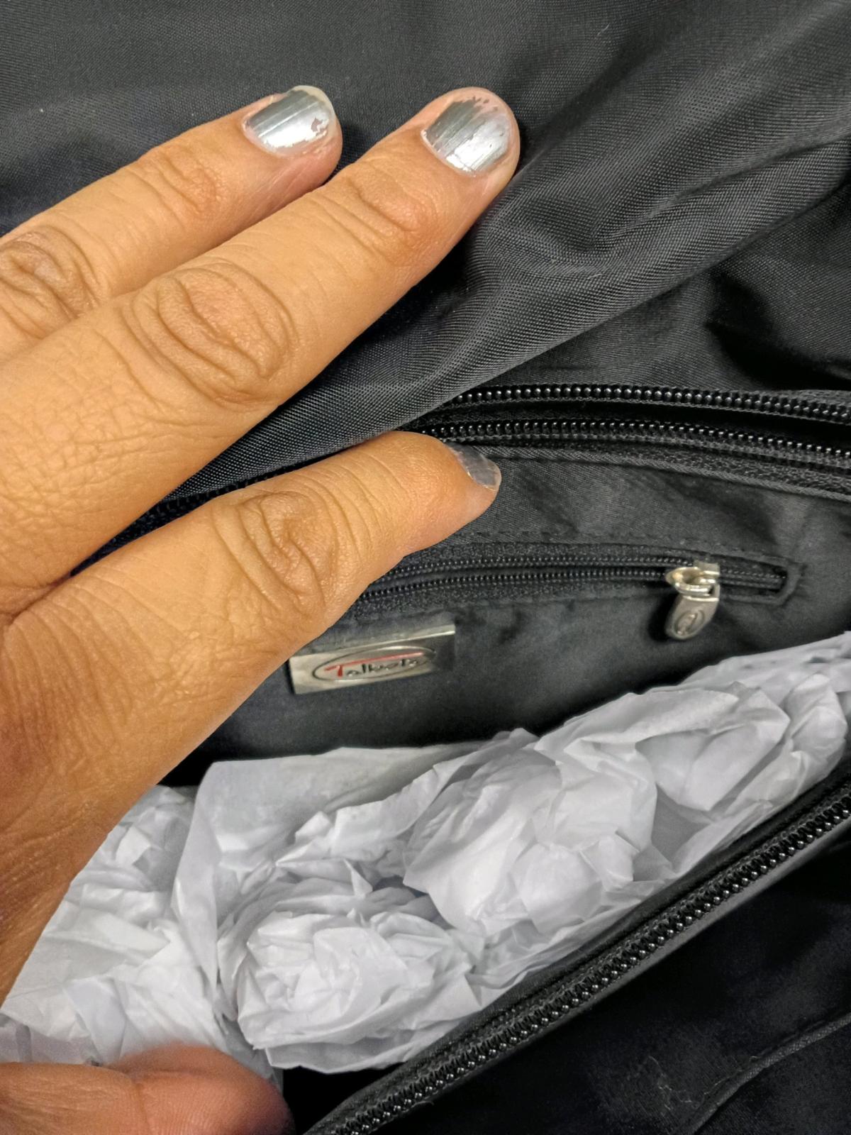 Talbots Black Signature Jacquard Canvas  Leather Trim Crossb - Gainesville, Georgia - FleaMarketBay