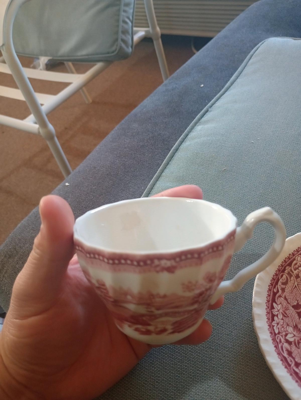 Masons vintage pink transferware tea cup n saucer 1890 1950 - Campbellsville, Kentucky - FleaMarketBay