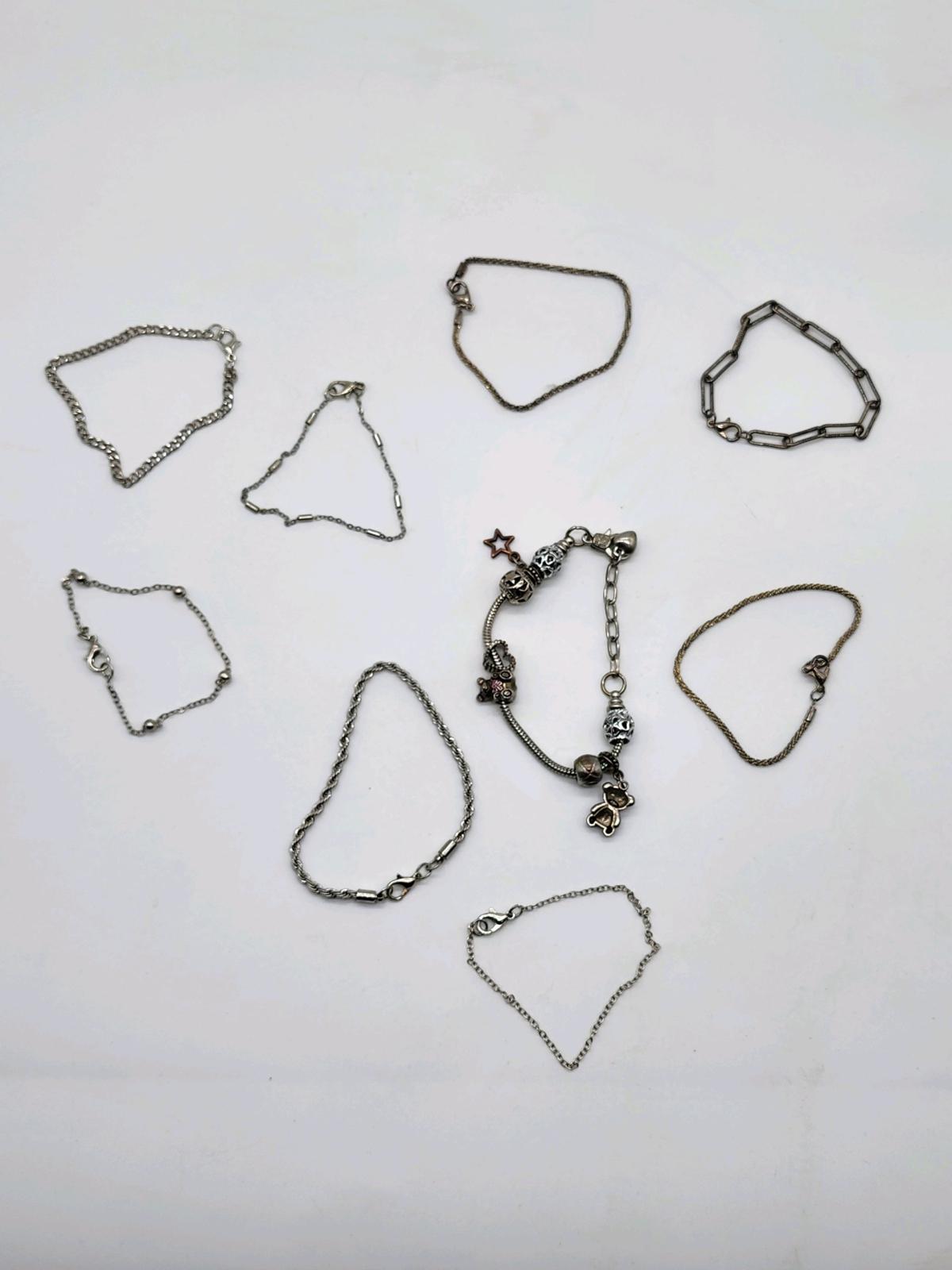 mixed lot of silver Tone bracelets 9pc - Alachua, Florida - FleaMarketBay