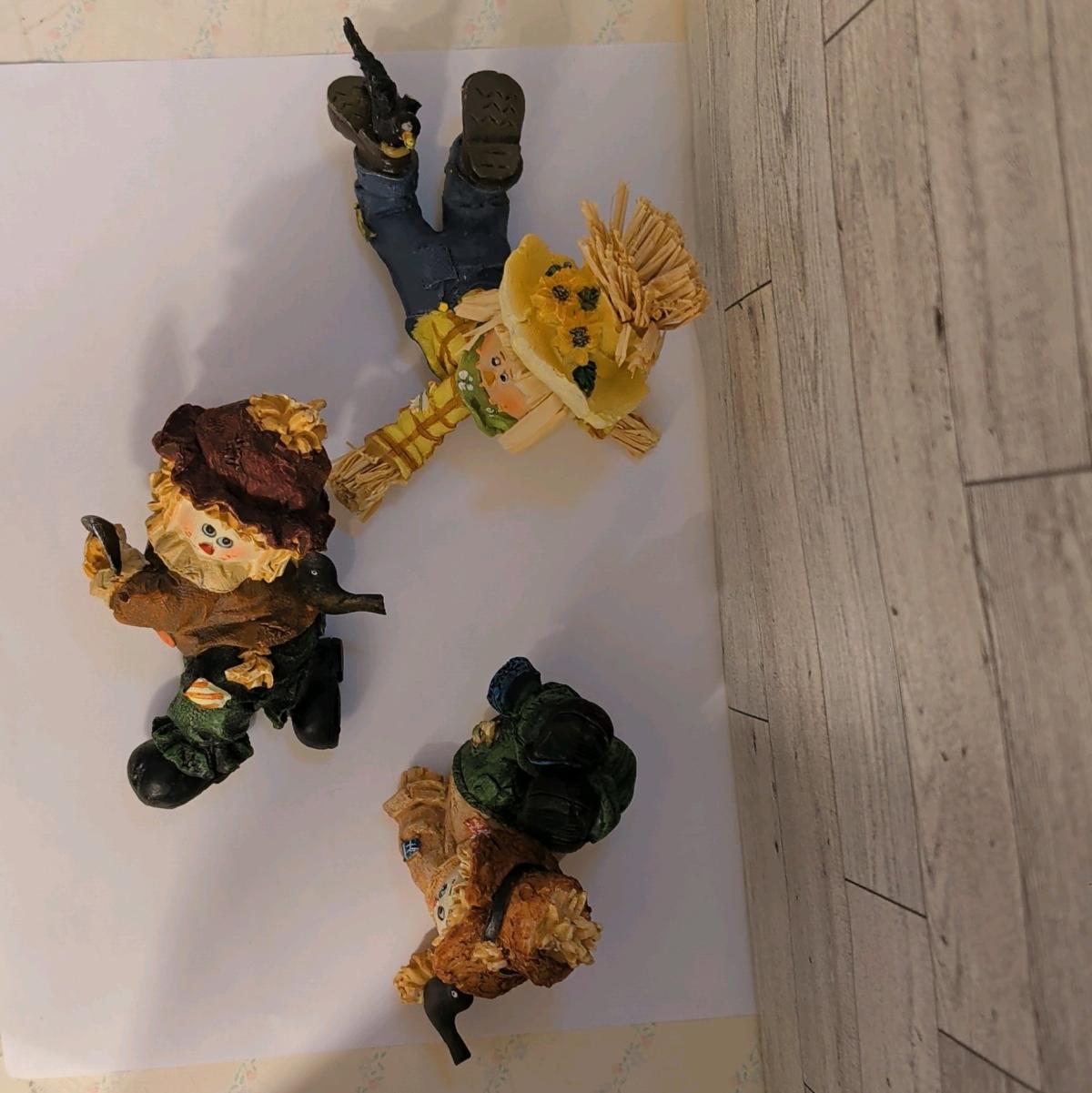 Set of 3 Scarecrow Harvest Figurines Hand Painted Resin - Phoenix, Arizona - FleaMarketBay