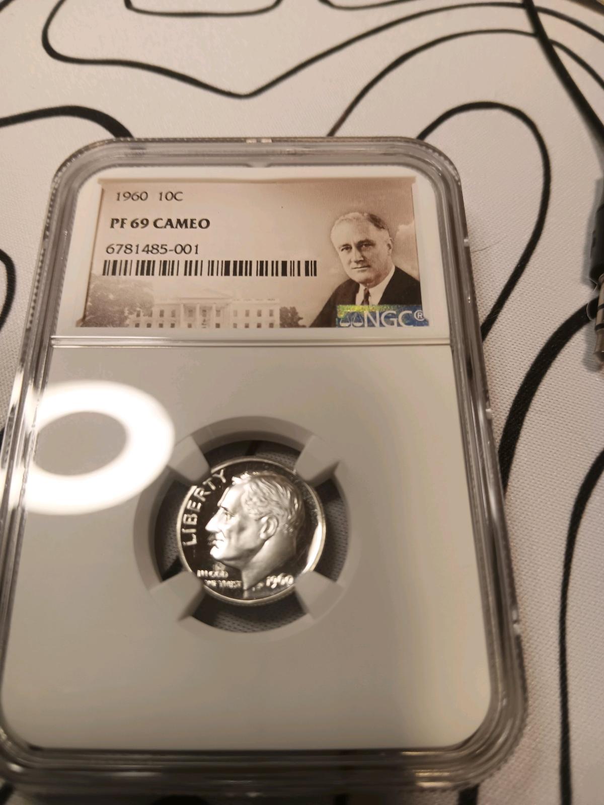 1960 10cent esinhower dime PF69 - Kenton, Ohio - FleaMarketBay