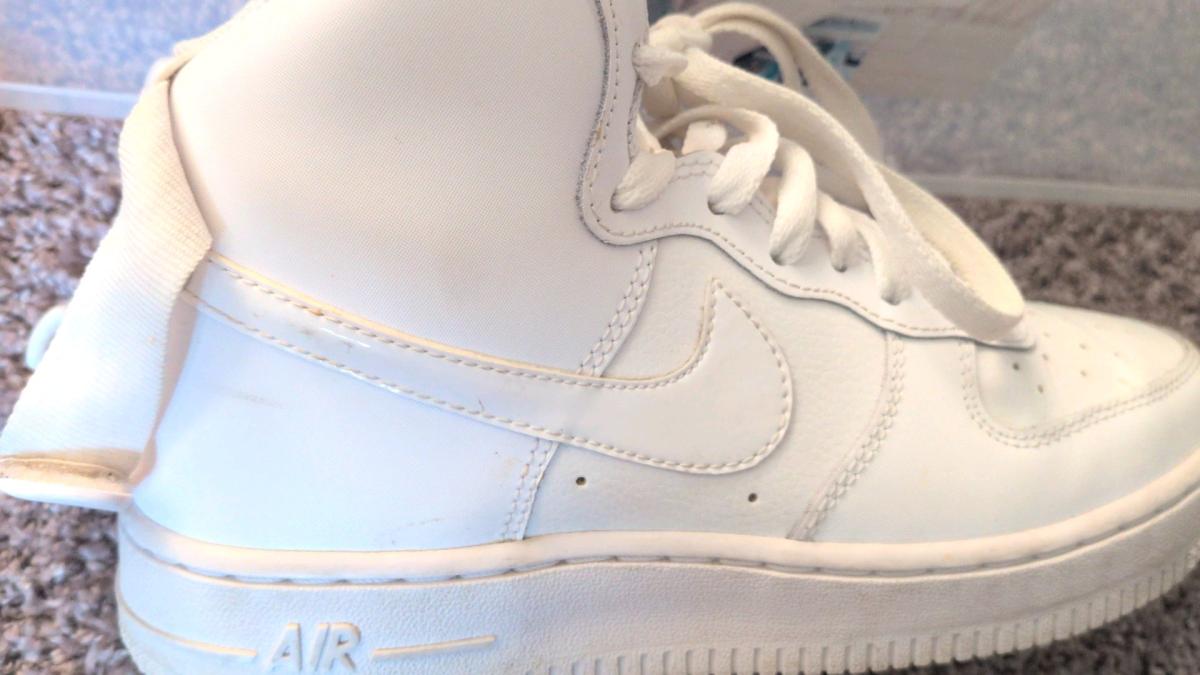 Nike Air Force One  packaging still attached to shoe  Worn 1 - Monroe, New York - FleaMarketBay