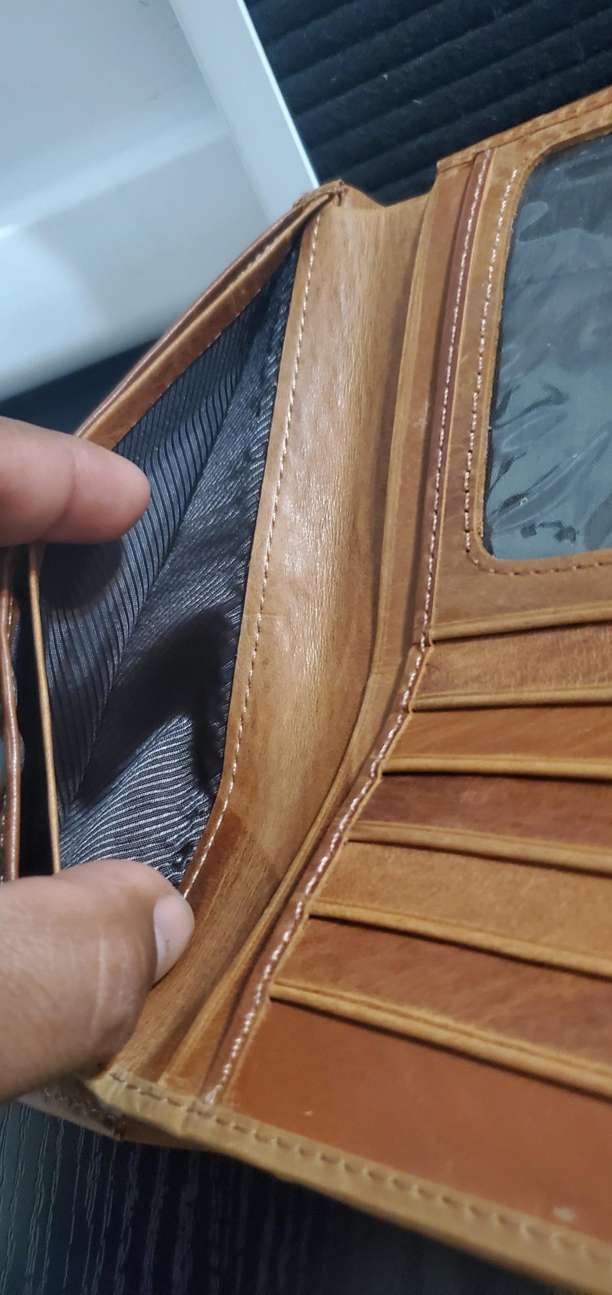 brown leather long bifold or trifold wallet - Ozone Park, New York - FleaMarketBay