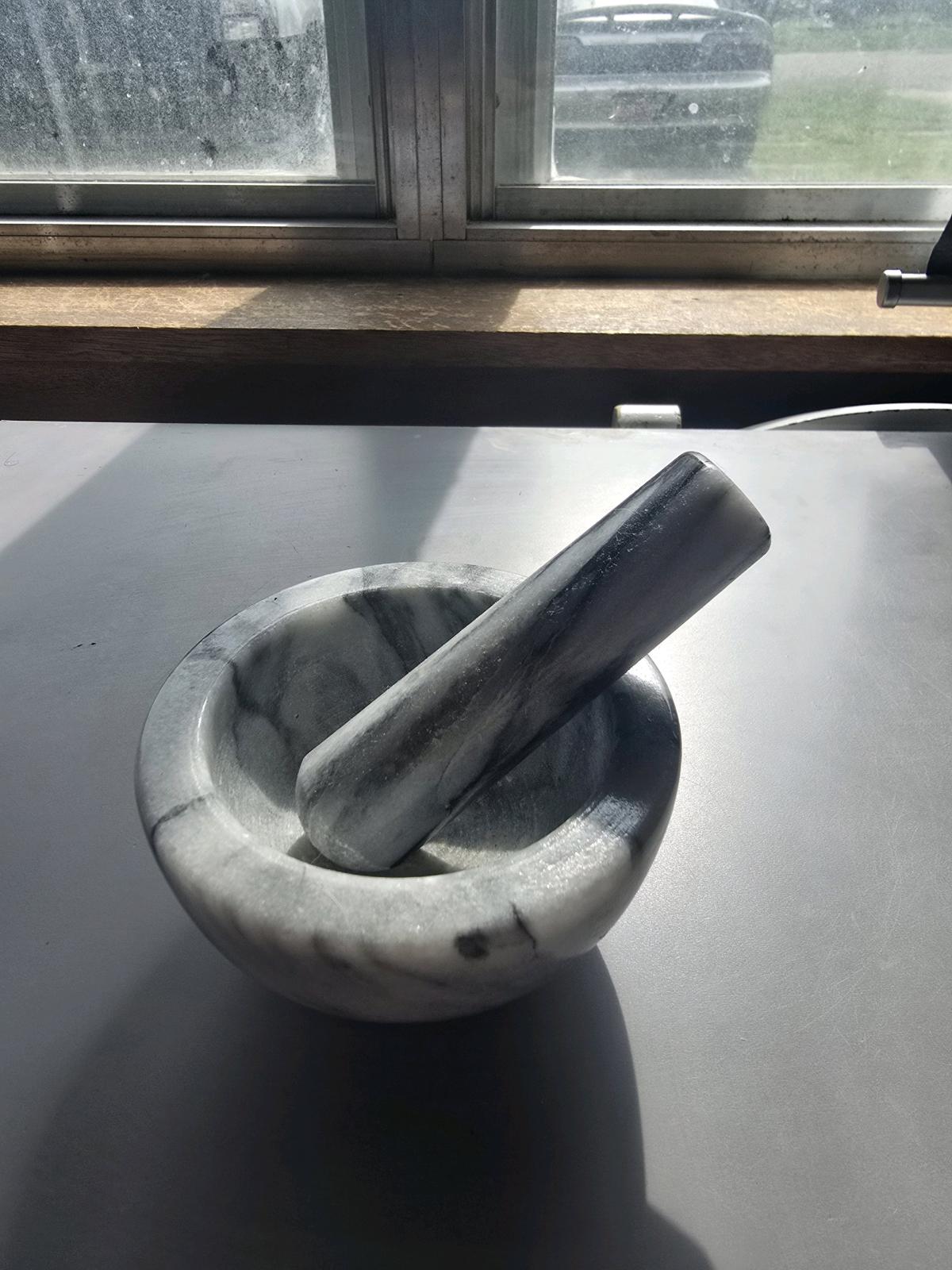Set of 2 Mortar and Pestle 1 Wooden  1 Marble - Sulphur, Oklahoma - FleaMarketBay