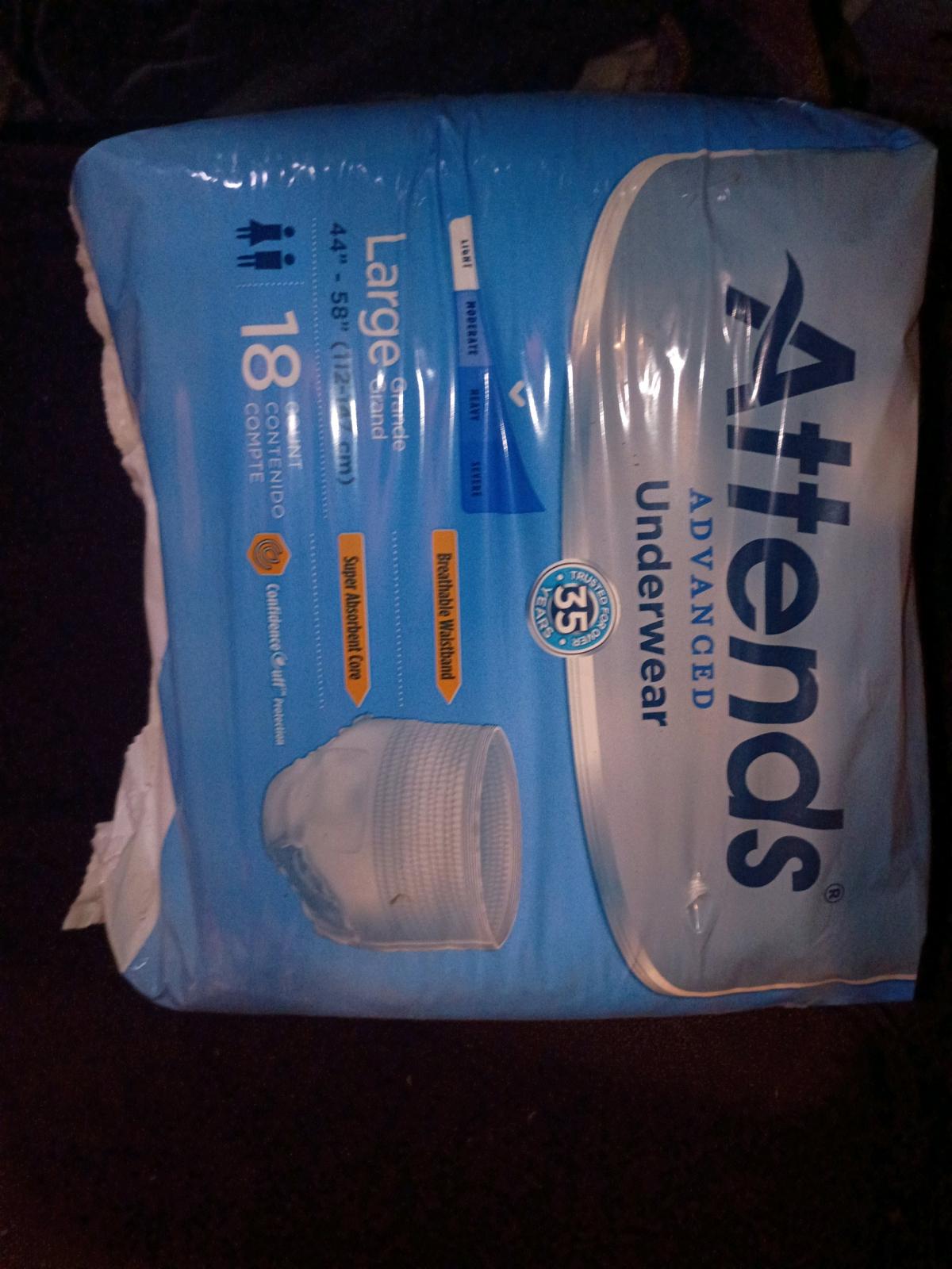 7 packages of adult  large 18 count attends - Caseyville, Illinois - FleaMarketBay