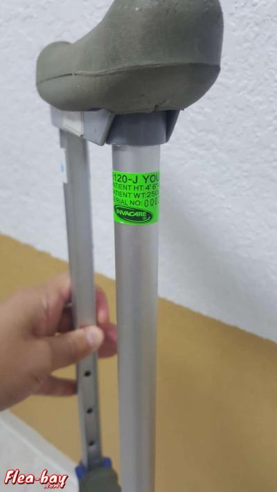 Crutches, Push Button Adjustable Crutches, Aluminum Crutches - Thumbnail 2