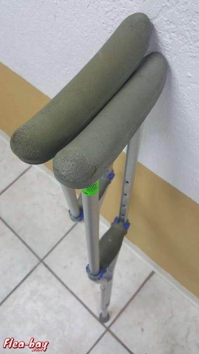 Crutches, Push Button Adjustable Crutches, Aluminum Crutches - Thumbnail 3