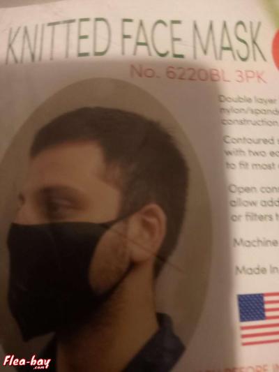 Brandnew 3 in a pack of black facecloth masks - Thumbnail 2