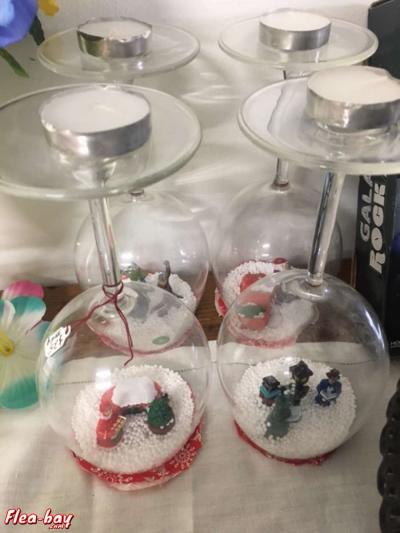 set of 4 snowglobe candle holders - Thumbnail 3