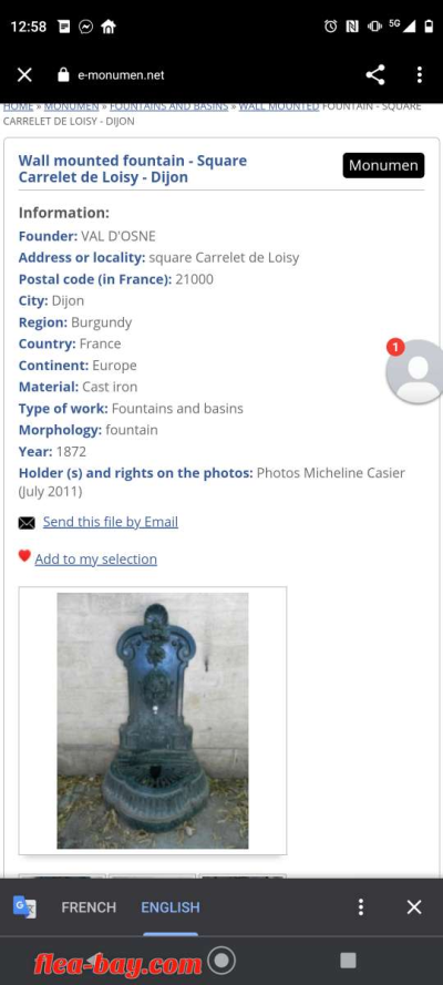 French cast iron monument. used as water feature - Thumbnail 2