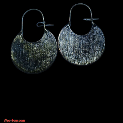 metal flower earrings - Thumbnail 3