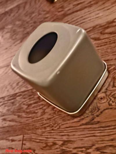 grey and chrome metal tissue box cover - Thumbnail 2
