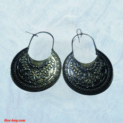 metal flower earrings - Thumbnail 5