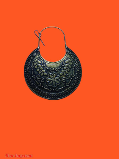 metal flower earrings - Thumbnail 2