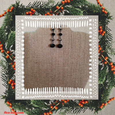 Black grey earrings - Thumbnail 2