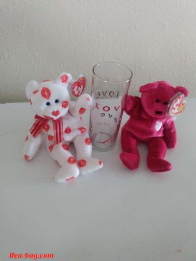 Valentine's beanie babys with flower vase - Thumbnail 3