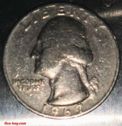 1967-No.mint mark? Washington Quarter Dollar - Thumbnail 3