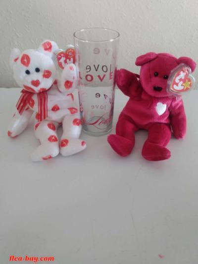 Valentine's beanie babys with flower vase - Thumbnail 2