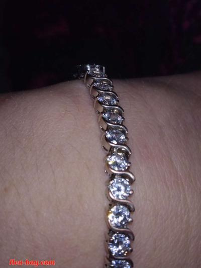 14 ck white gold 2.16 diamond tennis bracelet - Thumbnail 4